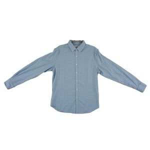 Chatham Road Coastal Button Down Shirt Mens Size Medium Blue White Plaid Stretch